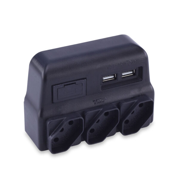 0180100021 - Protetor Elétrico Tripolar com Carregador USB