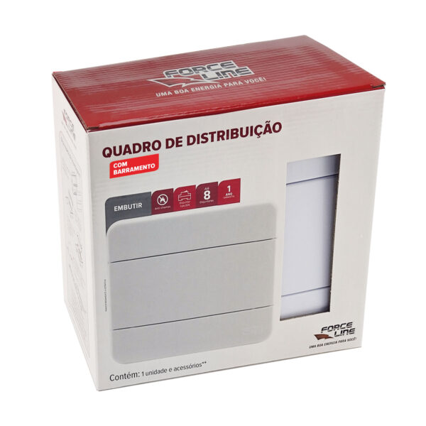 0600300024 - Quadro de Distribuição c/ Barramento Neutro / Terra - Embutir - 8 - DIN