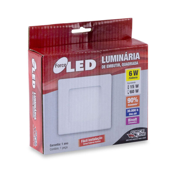0300600001 - Luminária LED 6W EMBUTIR 3000K - Image 2