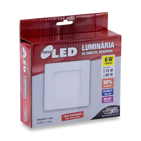 0300600002 - Luminária LED 6W EMBUTIR 6500K - Image 2