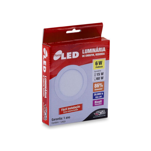 0300600003 - Luminária LED 6W EMBUTIR 3000K - Image 2