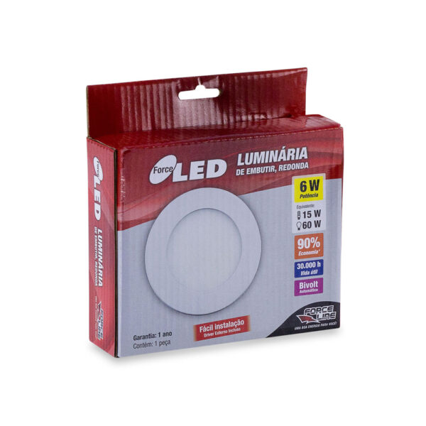 0300600004 - Luminária LED 6W EMBUTIR 6500K - Image 2