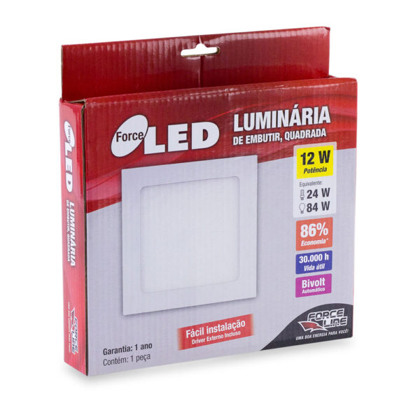 0301200001 - Luminária LED 12W EMBUTIR 3000K - Image 2