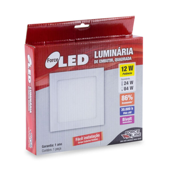 0301200002 - Luminária LED 12W EMBUTIR 6500K - Image 2