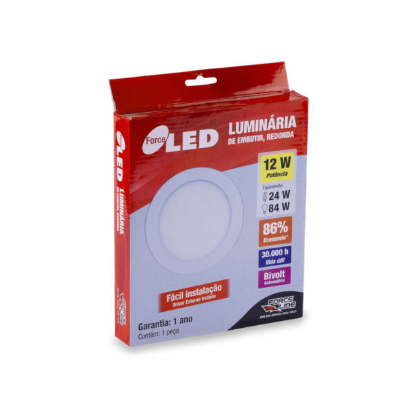 0301200003 - Luminária LED 12W EMBUTIR 3000K - Image 2