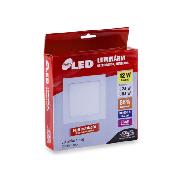 0301200005 - Luminária LED 12W Sobrepor 3000K - Image 2