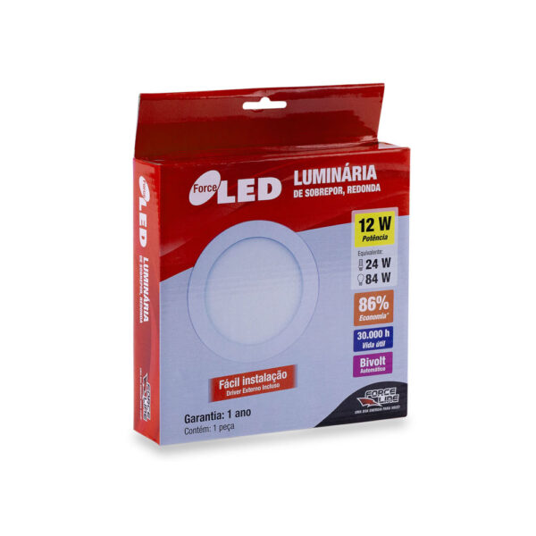 0301200008 - Luminária LED 12W Sobrepor 6500K - Image 2