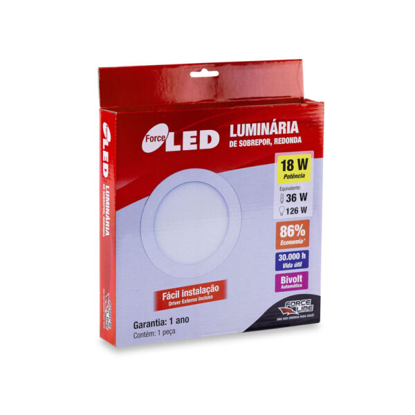 0301800008 - Luminária LED 12W Sobrepor 3000K - Image 2