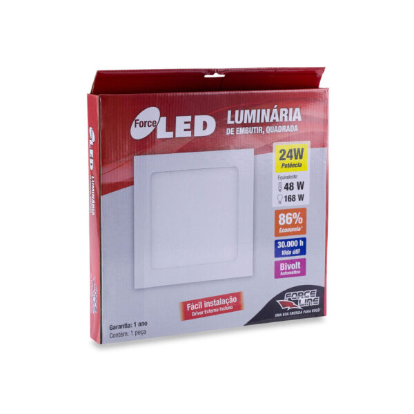 0302400001 - Luminária LED 24W EMBUTIR 6500K - Image 2