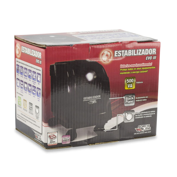 7973 - Estabilizador EVO III 500VA/W Bivolt Preto - Image 3