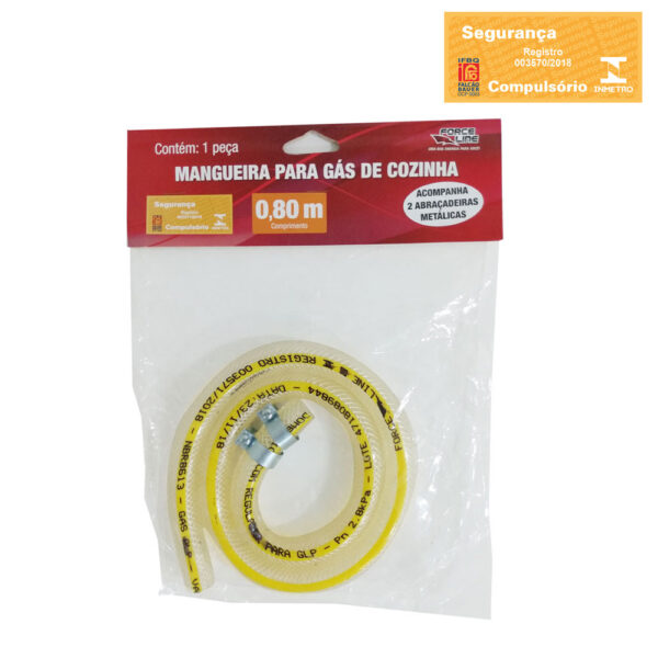 0190400396 - Mangueira Gás GLP 0,80m - Abraçadeira Metálica