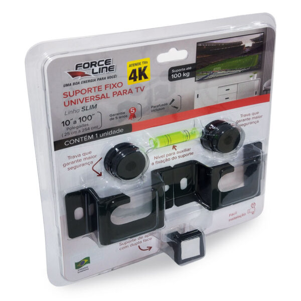 0110200028 - Suporte Fixo SLIM para TVs 10" até 100"