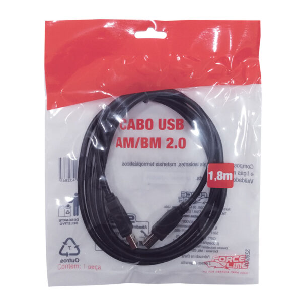 3286 - Cabo USB AM/BM 2.0 - 1,8m - Image 2