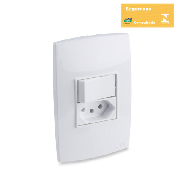 0600200015 - Conjunto Interruptor Simples+Tomada 2P+T 10A 250V