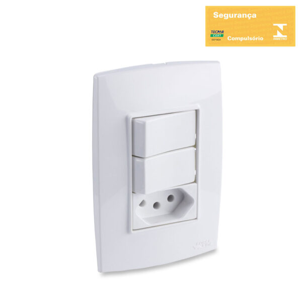 0600200025 - Conjunto Interruptor Simples+Paralelo+Tomada 2P+T 10A 250V