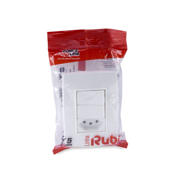 0600200025 - Conjunto Interruptor Simples+Paralelo+Tomada 2P+T 10A 250V - Image 3