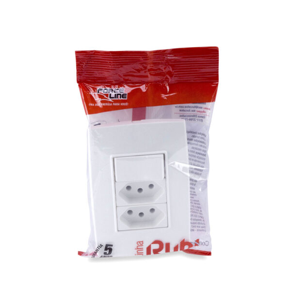 0600200035 - Conjunto Interruptor Simples+Tomada Dupla 2P+T 10A 250V - Image 3