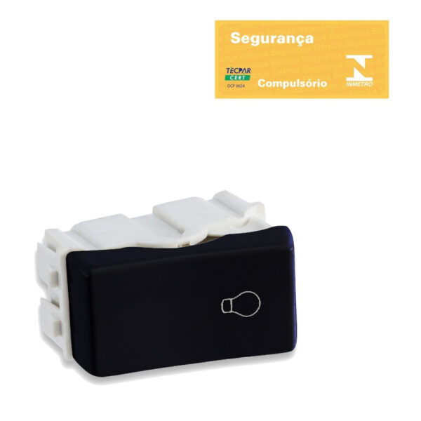 0600100148 - Módulo Interruptor Pulsador 10A - Minuteria - Preto