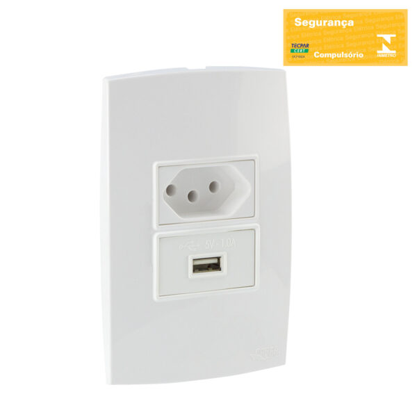 0600200051 - Conjunto Espaçado Tomada USB 2,4A