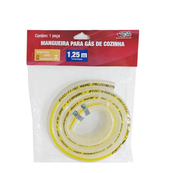 0190400398 - Mangueira Gás GLP 1,25m - Abraçadeira Metálica